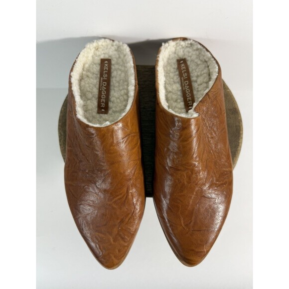 Kelsi Dagger US 9.5 Brooklyn Sail Shearling Lined Mule Tan - Picture 1 of 11